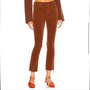 Mother mid rise dazzler ankle fray rust cord Jean size 32